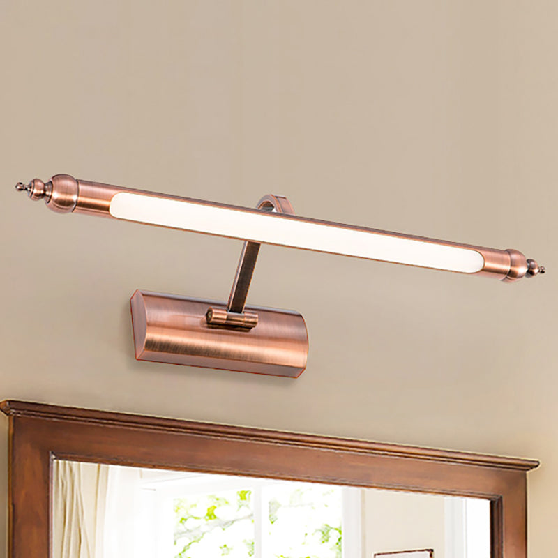 18/22 Led Bathroom Vanity Sconce Light With Linear Metal Shade In Warm/White Lighting - Copper Wall