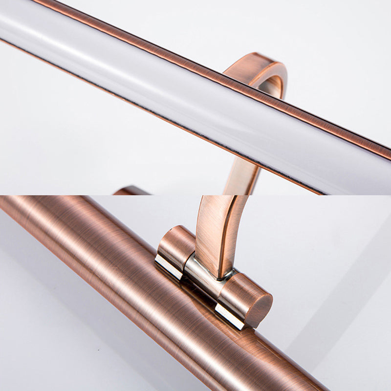 18/22 Led Bathroom Vanity Sconce Light With Linear Metal Shade In Warm/White Lighting - Copper Wall