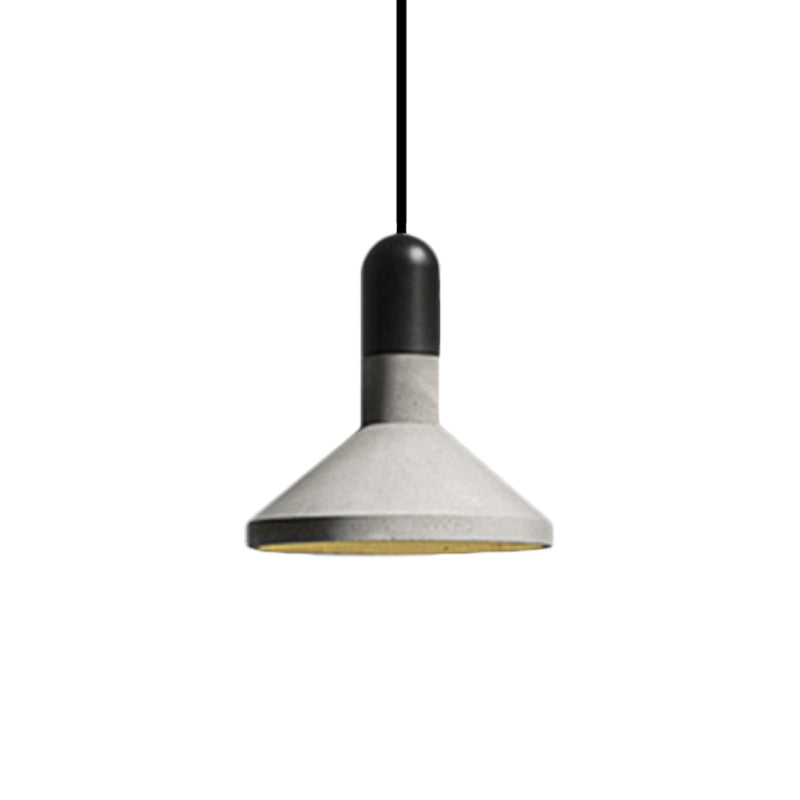 Loft Style Hanging Lamp With Cement Red/Black And Wood Finish - Perfect For Dining Table