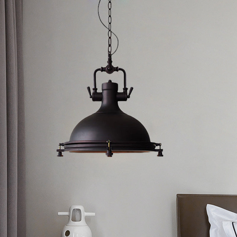 Industrial Iron Matte Black Pot Pendant Ceiling Light Single Dining Table Hanging Lamp Kit 12.5/16