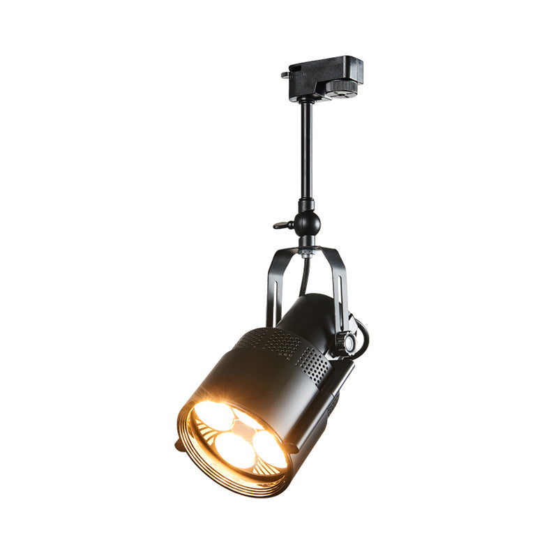 Black LED Semi Flush Factory Lighting Fixture - Rotatable Ceiling Mount with Handle