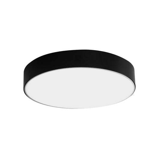 Nordic Short Drum Ceiling Flush LED Light in Black/White, 16"/19.5" Diameter