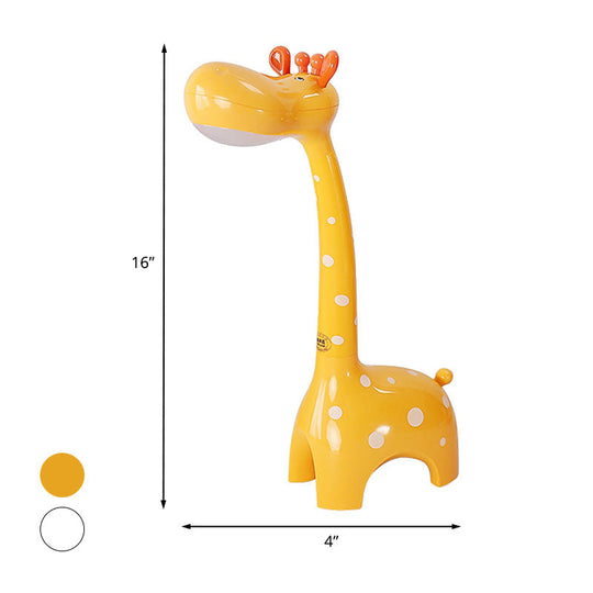 Praecipua - Giraffe Desk Lamp Kids 1-Head White/Yellow - Child-Friendly Nightstand