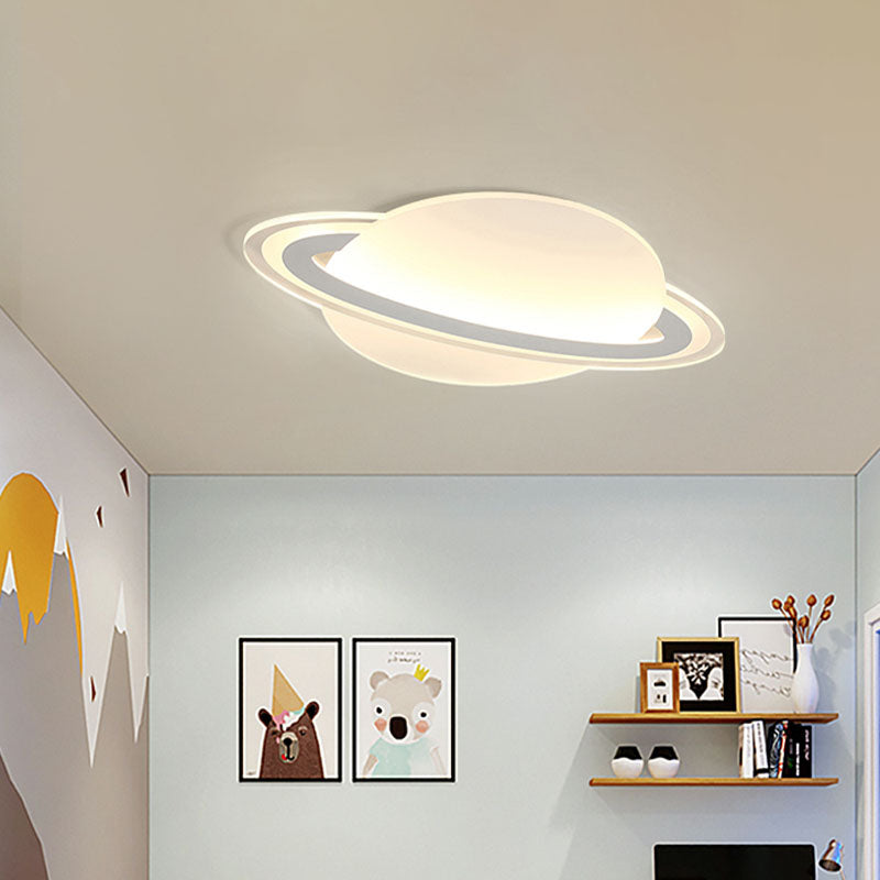 Modern Acrylic Planet Led Flush Light Fixture - 12/18 Long Warm/White Lighting For Living Room