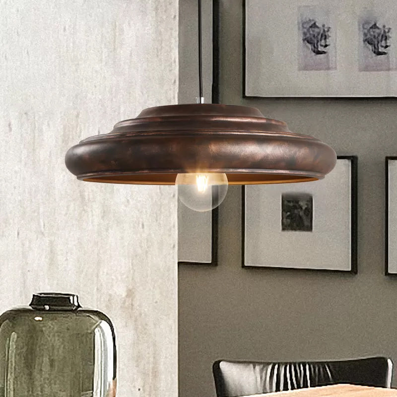 Barn Suspension Pendant Light in Bronze- Ideal for Dining Room - Factory Style