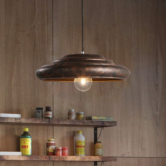 Barn Suspension Pendant Light in Bronze- Ideal for Dining Room - Factory Style