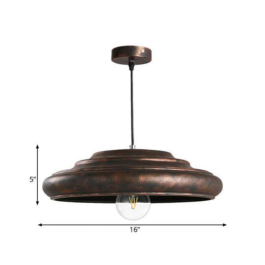 Barn Suspension Pendant Light in Bronze- Ideal for Dining Room - Factory Style