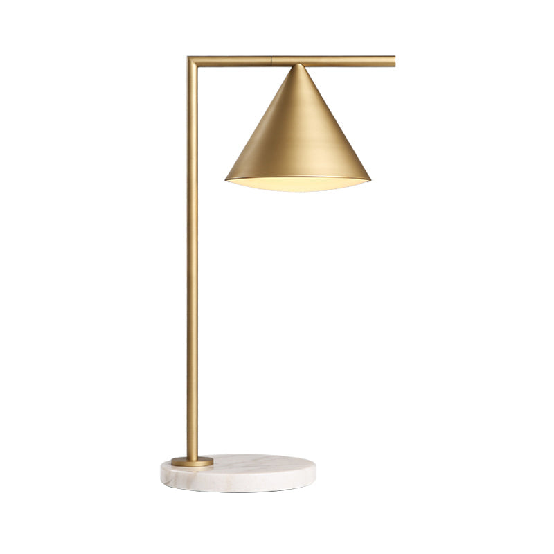 Alice - Golden Colonialist Bedside Lamp with Marble Base