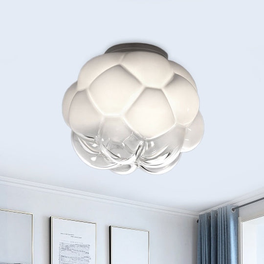 Simple White Pinecone Surface Ceiling Light - Flush Mount for Single Bedrooms