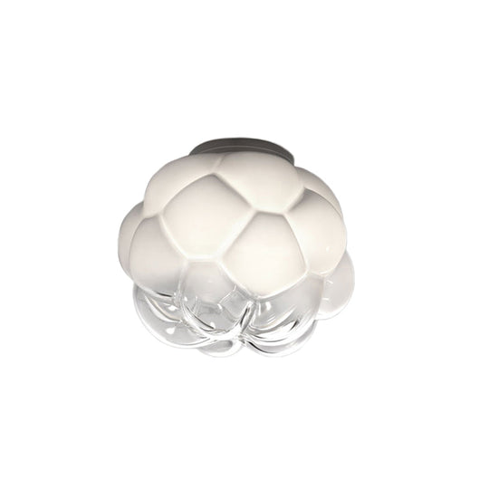 Simple White Pinecone Surface Ceiling Light - Flush Mount for Single Bedrooms