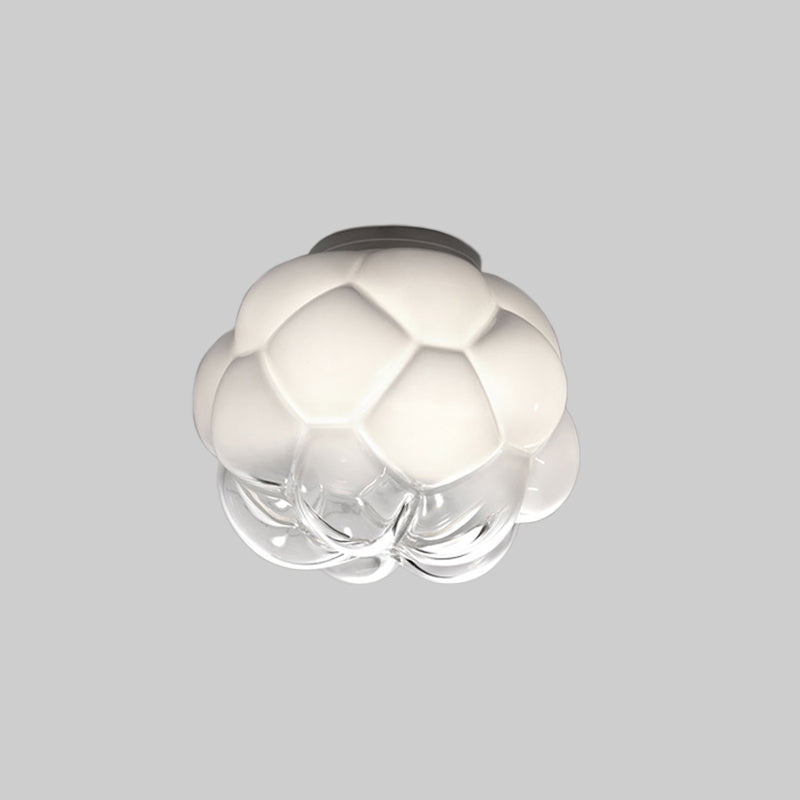 Simple White Pinecone Surface Ceiling Light - Flush Mount for Single Bedrooms