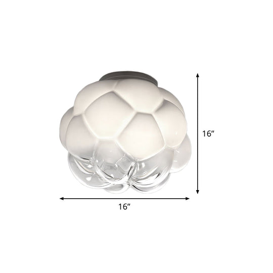 Simple White Pinecone Surface Ceiling Light - Flush Mount for Single Bedrooms