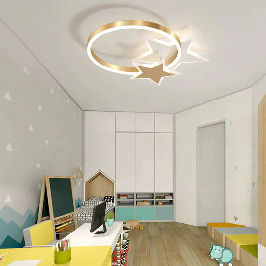 Simple Creative Copper LED Ceiling Lamp