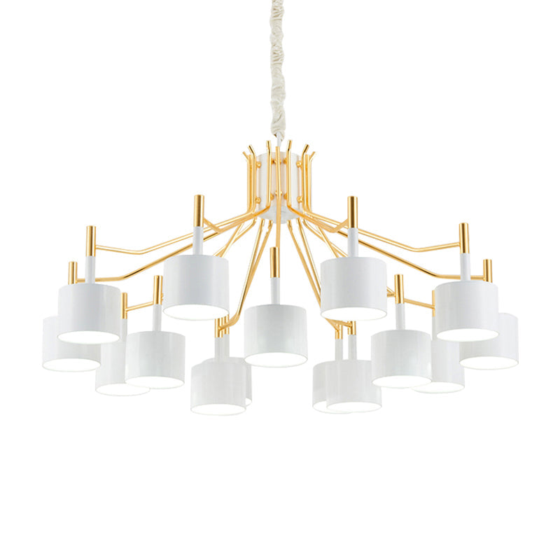 Modern Starburst Chandelier Light Metal Design With 12/15 Heads Black/White Ideal For Living Room