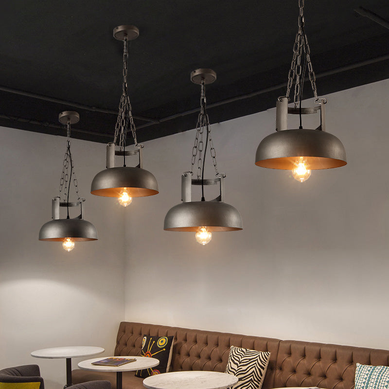 Farmhouse-Style Pewter Pendant Light | Metal Suspension Lamp For Restaurants