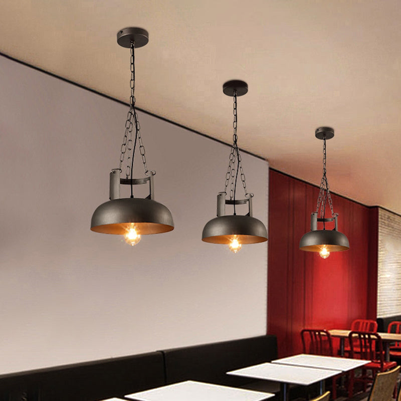 Farmhouse-Style Pewter Pendant Light | Metal Suspension Lamp For Restaurants