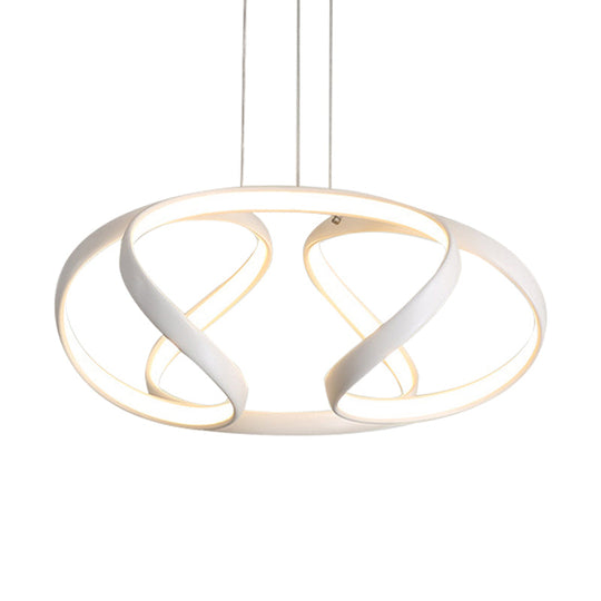 Sleek Spiral Acrylic Chandelier Pendant With Warm/White Light - Single Suspension Lamp