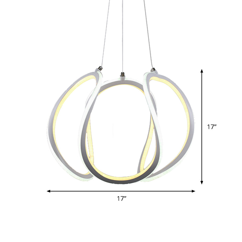 Led Dining Room Ceiling Pendant - Minimalist Acrylic Chandelier With Warm/White Light