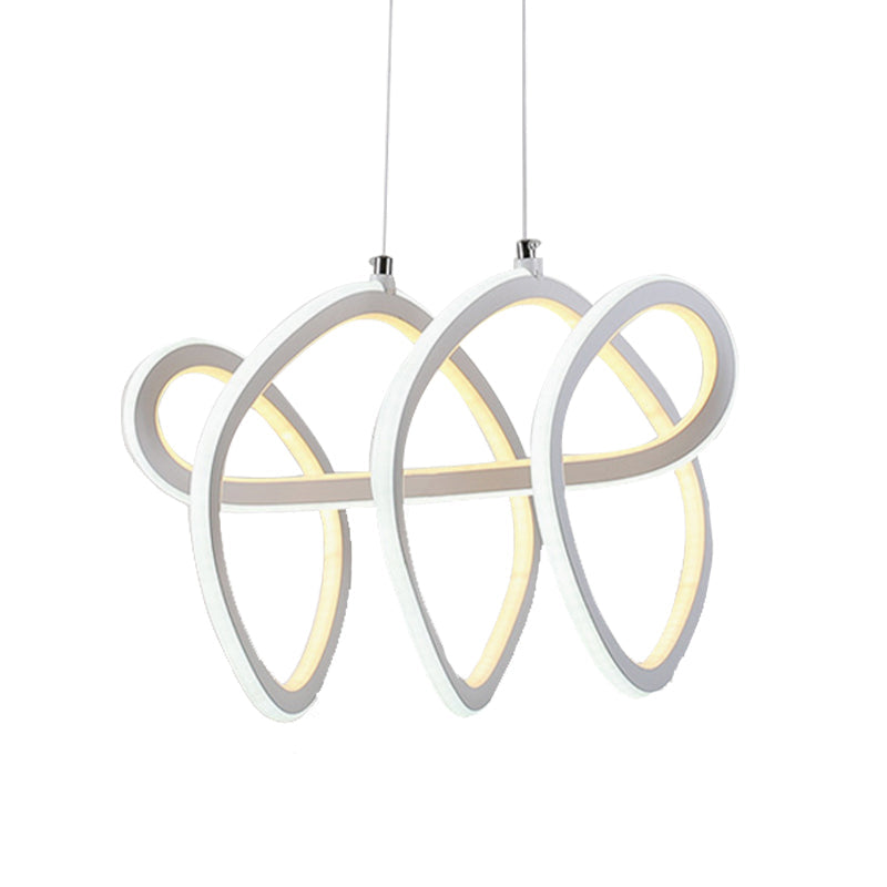 Led Dining Room Ceiling Pendant - Minimalist Acrylic Chandelier With Warm/White Light