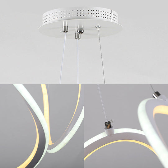 Led Dining Room Ceiling Pendant - Minimalist Acrylic Chandelier With Warm/White Light