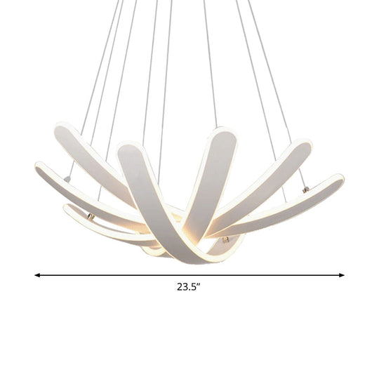 Modern Petal-Shaped Led Bedroom Chandelier In Warm/White Light