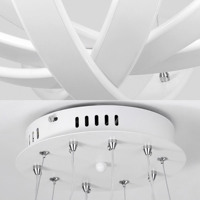 Modern Petal-Shaped Led Bedroom Chandelier In Warm/White Light