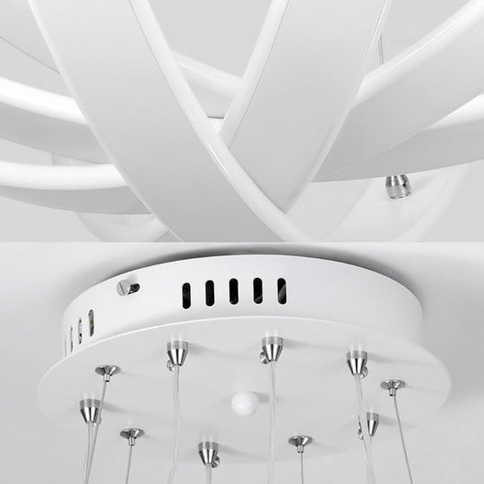 Modern Petal-Shaped Led Bedroom Chandelier In Warm/White Light