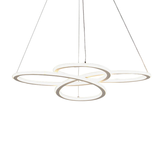 Contemporary Petals Led Chandelier Pendant For Dining Room - Warm/White Light