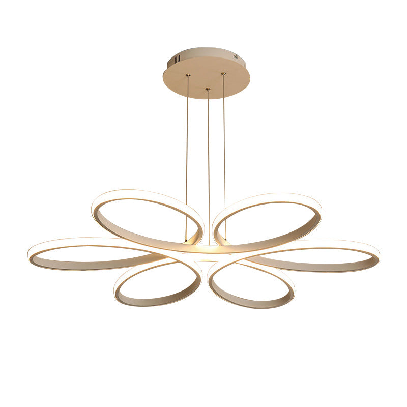 Contemporary Led Acrylic Flower Chandelier - 23/29/35.5 Wide Ceiling Pendant Light In Warm/White