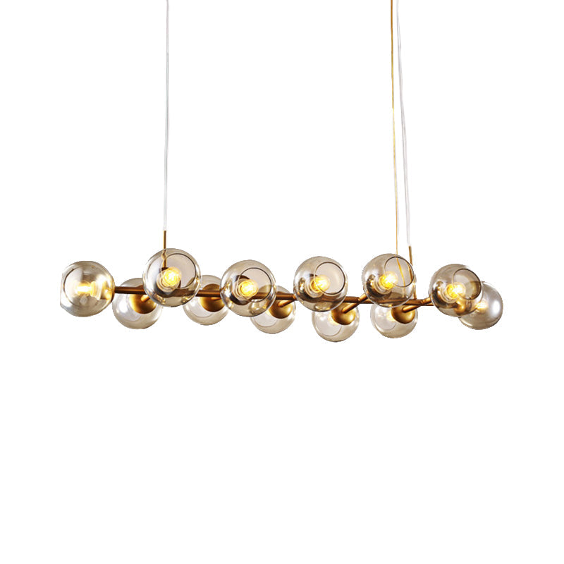 Radial Glass Chandelier - Modern Black/Gold Suspension Lamp (8/12 Lights)