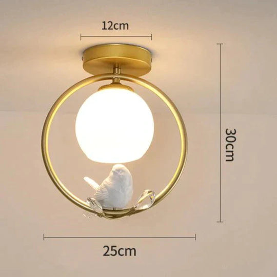 Northern Europe Led Corridor Bird Ceiling Lamp C Gold