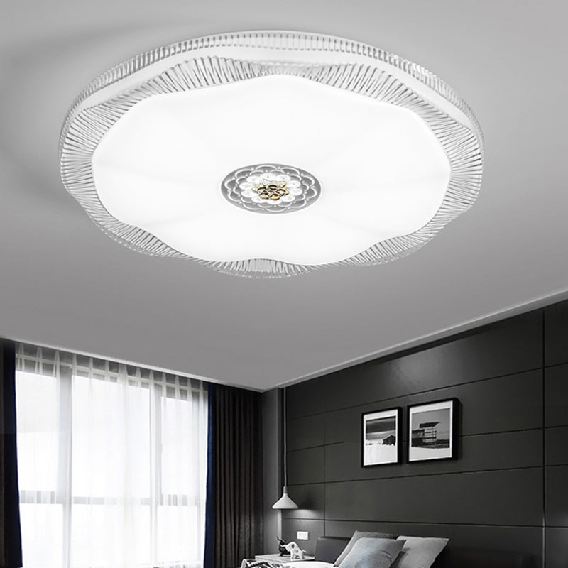 Blooming Flush Mount Ceiling Light For Bedroom Modern Acrylic Shade White/Blue/Gold Warm/White