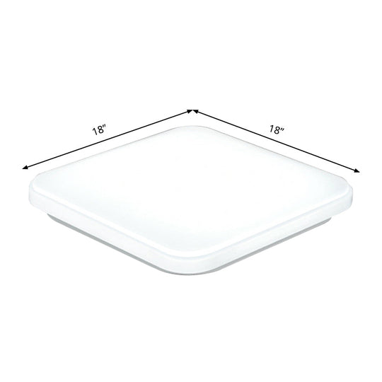 Nordic Led Ceiling Flush Mount Light - White Square Lamp With Acrylic Shade (12/15/18) For Bedroom