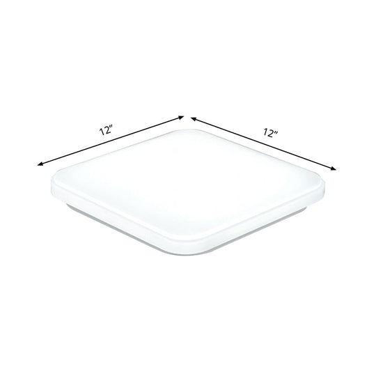 Nordic LED Ceiling Flush Mount Light - White Square Flush Lamp with Acrylic Shade (12"/15"/18") for Bedroom