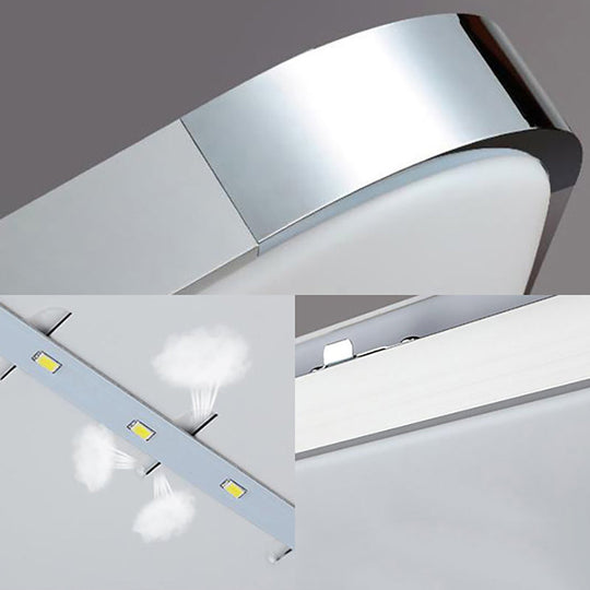 Simple Style LED Flush Ceiling Light, White/Silver, with Acrylic Diffuser - Ideal for Living Room - 21"/25.5"/36.5" W