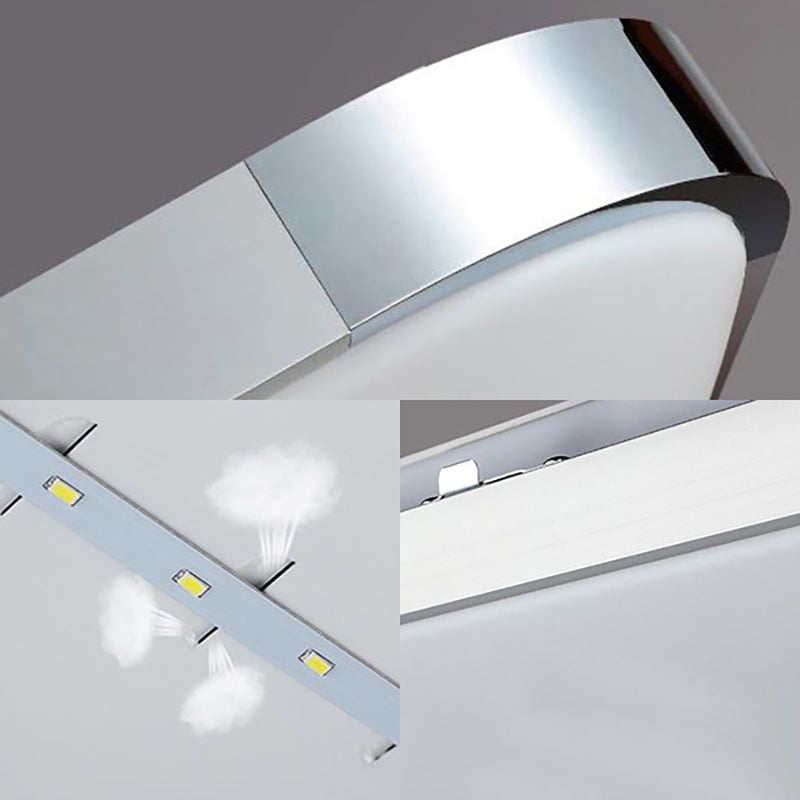 Simple Style Led Flush Ceiling Light White/Silver With Acrylic Diffuser - Ideal For Living Room