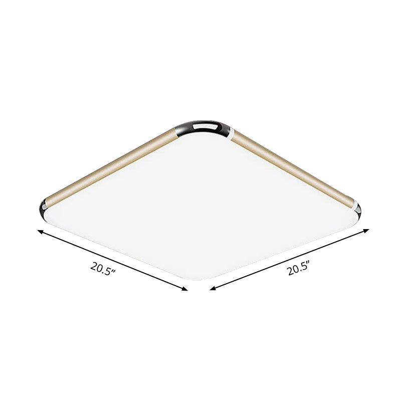 Minimalist Gold Led Flush Mount Ceiling Light For Bedroom Ultra-Thin Square/Rectangular Design With