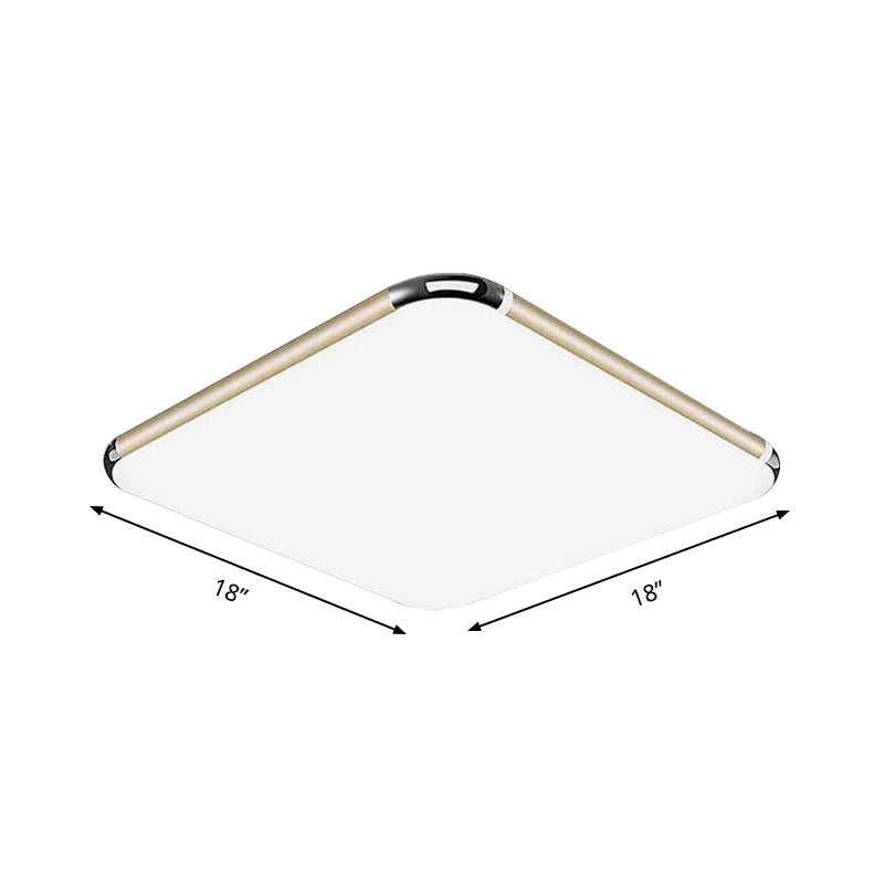 Minimalist Gold Led Flush Mount Ceiling Light For Bedroom Ultra-Thin Square/Rectangular Design With