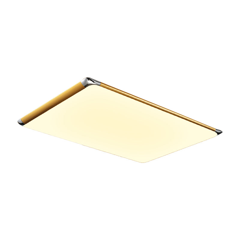 25.5"/36" Rectangular Gold LED Metal Flush Ceiling Light for Living Room with Acrylic Shade - Warm/White