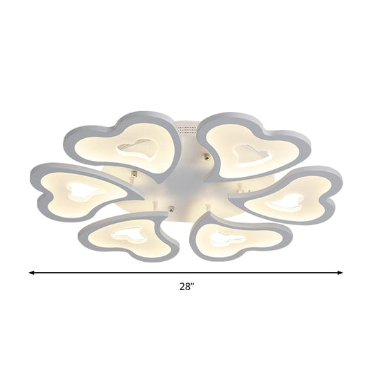 Hearts Bedroom LED Flush Lamp - Modern Ceiling Mount Light Fixture