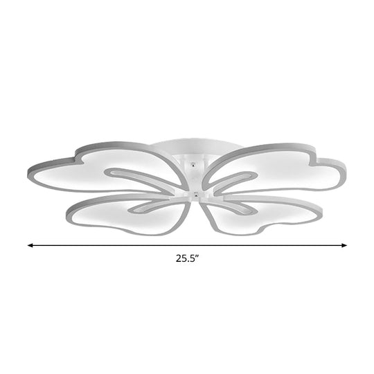 Modern Acrylic Blossom Semi Flush Mount Ceiling Light Fixture with LED Lights (3/4/5 Options) in Warm, White, or Natural Light