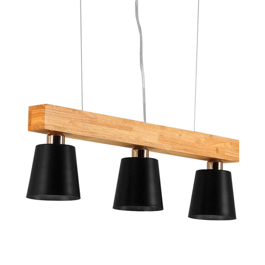 Modern Adjustable Cone Pendant Lamp - 3/5-Light Island Drop Light In Black/White