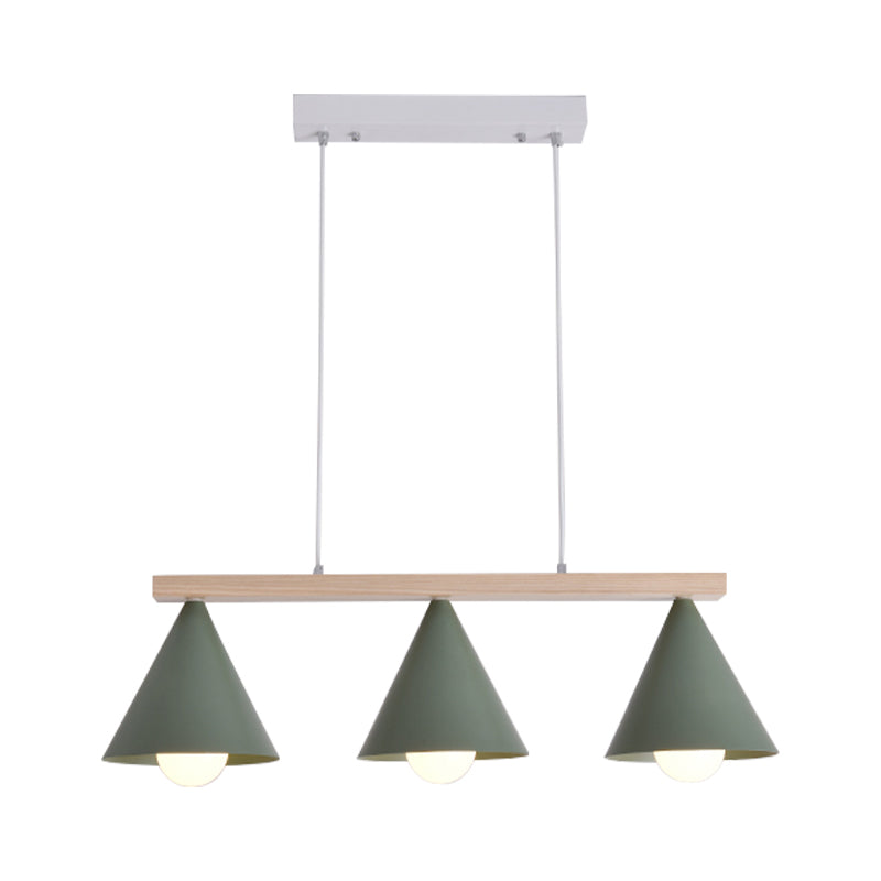 Green Iron Island Pendant With Nordic Design- 3/5 Head Ceiling Light