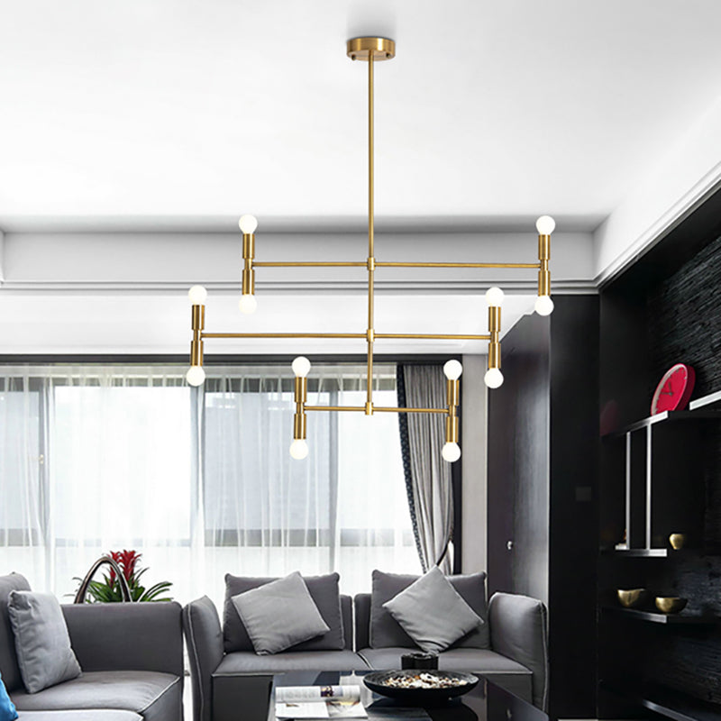 Modern Led Island Light: Multi-Layer Gold/Black Hanging Pendant With Rotatable Arms - Ideal For