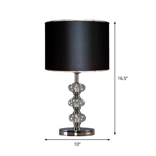 Barrel Nightstand Lighting - 1-Light Reading Lamp In Black/Silver/Gold Traditional Design With