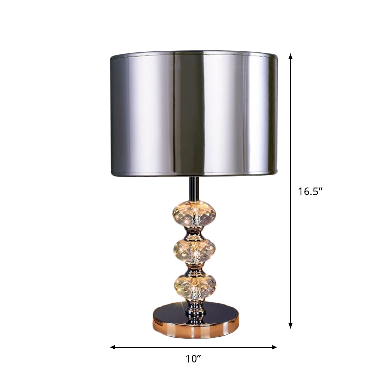 Barrel Nightstand Lighting - 1-Light Reading Lamp In Black/Silver/Gold Traditional Design With