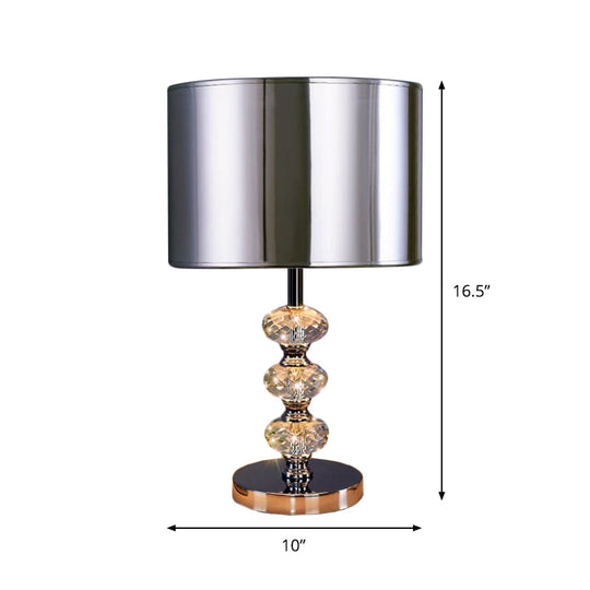 Barrel Nightstand Lighting - 1-Light Reading Lamp In Black/Silver/Gold Traditional Design With