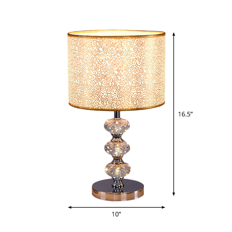 Barrel Nightstand Lighting - 1-Light Reading Lamp In Black/Silver/Gold Traditional Design With