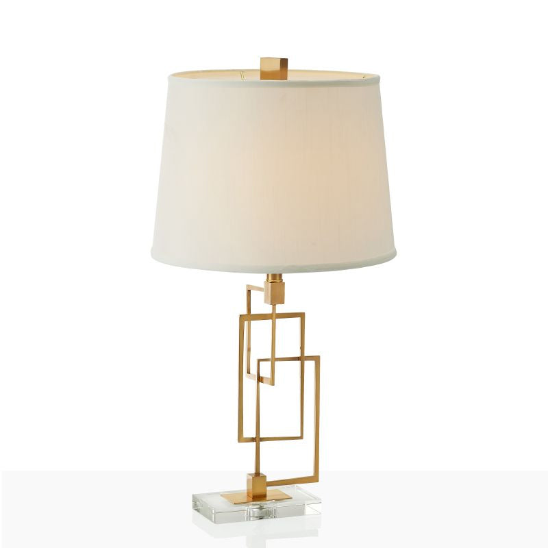 Traditional Metal 1-Head Gold Nightstand Lamp: Modernize Your Living Room With Intersected