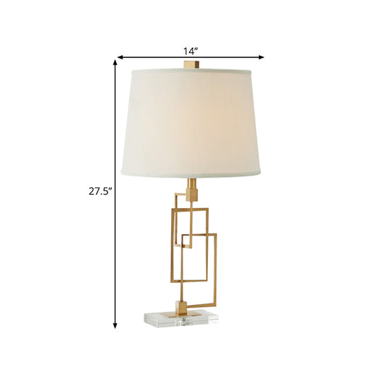 Traditional Metal 1-Head Gold Nightstand Lamp: Modernize Your Living Room With Intersected